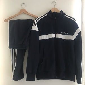 Adidas navy blue tracksuit (S)